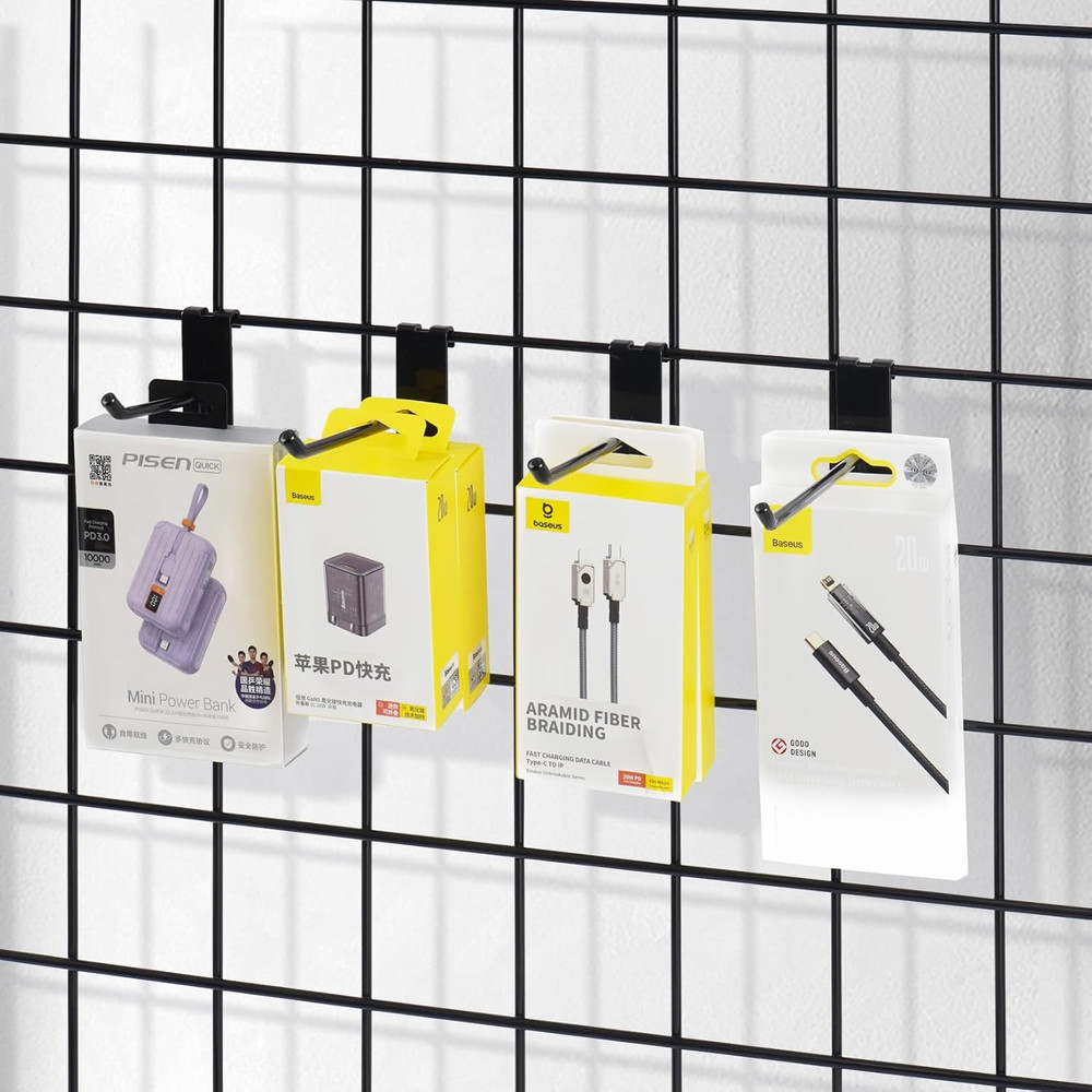 Gridwall Hooks 6 Inch,50Pc Display Hooks for Grid Wall Heavy Duty Gridwall Hook