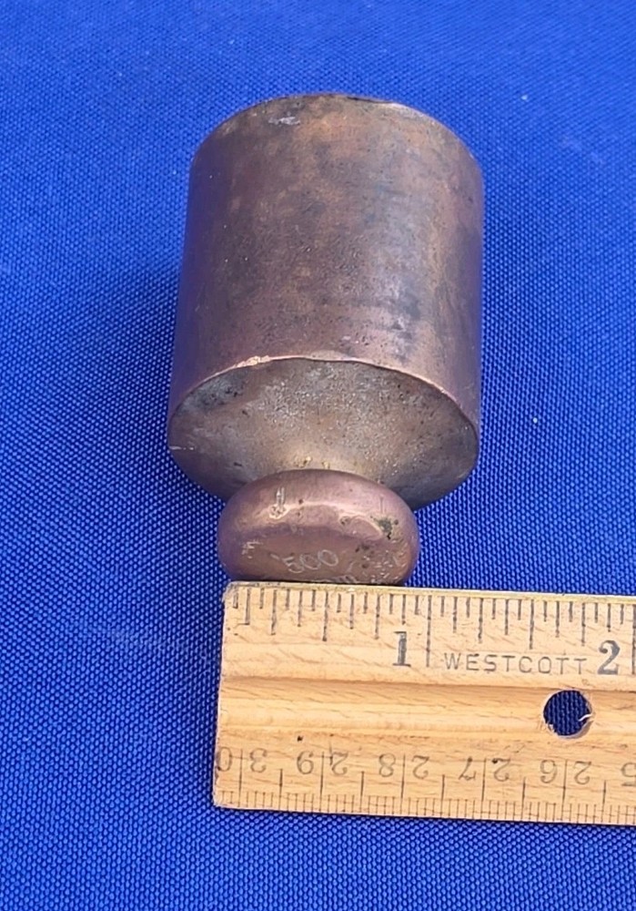Vintage Solid Brass 500grm Balance Scale Paper Weight