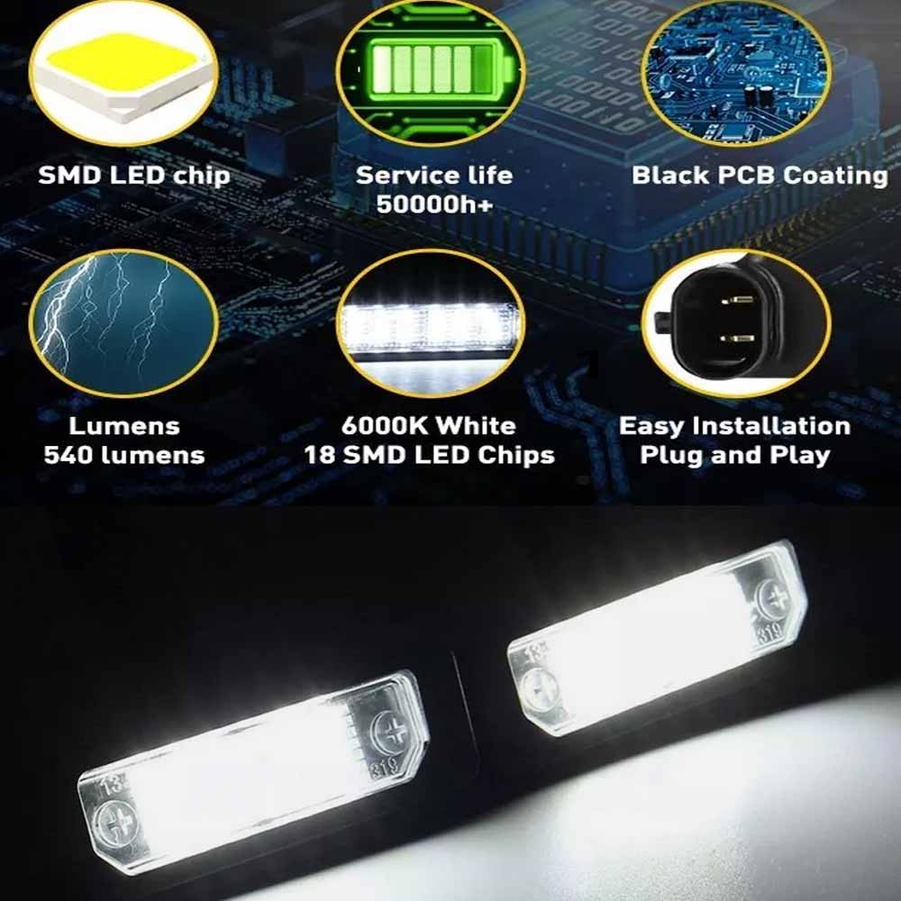 For Ford Fusion Focus Mustang Flex Taurus LED License Plate Light Tag Lamp Pair