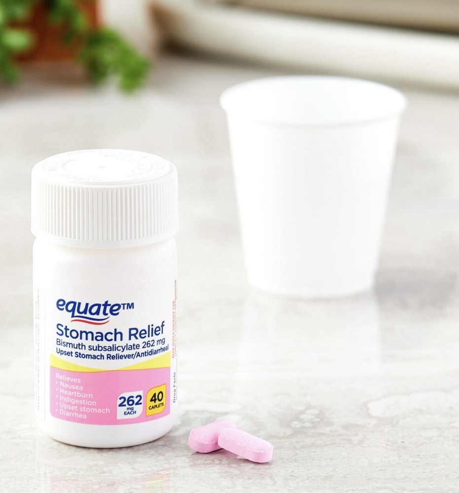 Equate Stomach Relief Caplets, 262 mg, 40 Count