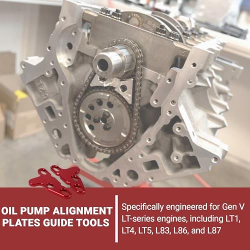 Oil Pump Alignment Plates Guide Tools Compatible with Gen V Lt1 Lt4 Lt5 L83 Red