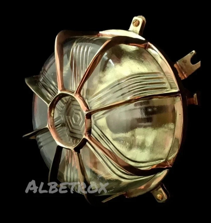 Nautical Brass Marine Passageway Bulkhead Deck Ship Antique Light 2pc