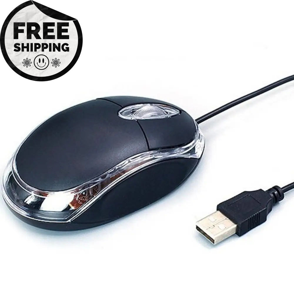 Mini USB Wired Optical Mouse 1000 DPI LED Gaming for PC Laptop Notebook Computer