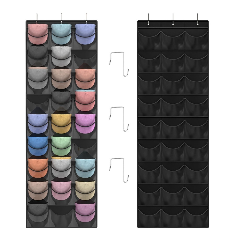 Hat Organizer Racks for Baseball Caps, 27 Deeper Pockets Baseball Hat Rack, C...