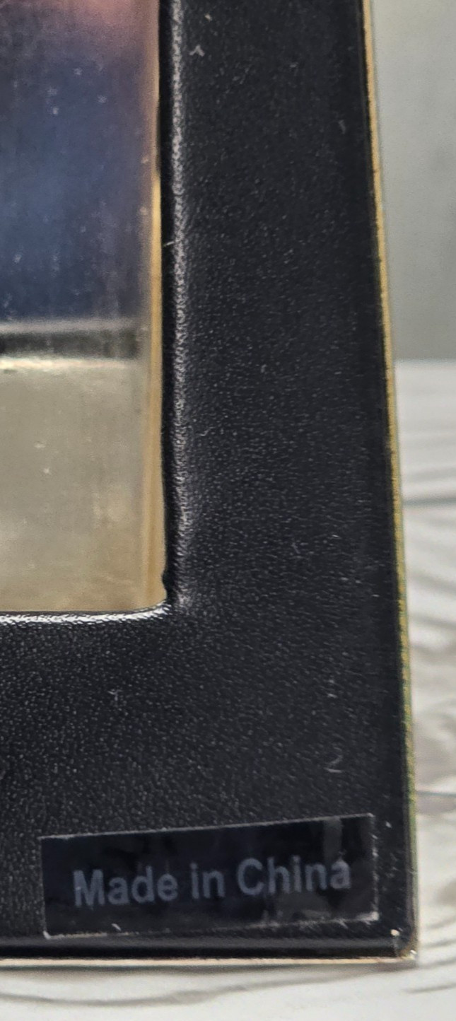 Waterford Free Standing Desk Clock, Faux Black Crocodile & Silver Plate Outline