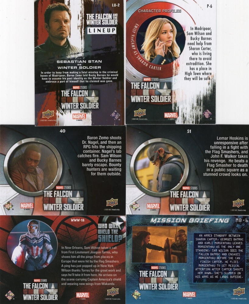 2022 Upper Deck The Falcon & The Winter Soldier - Base, Parallel & Insert Cards