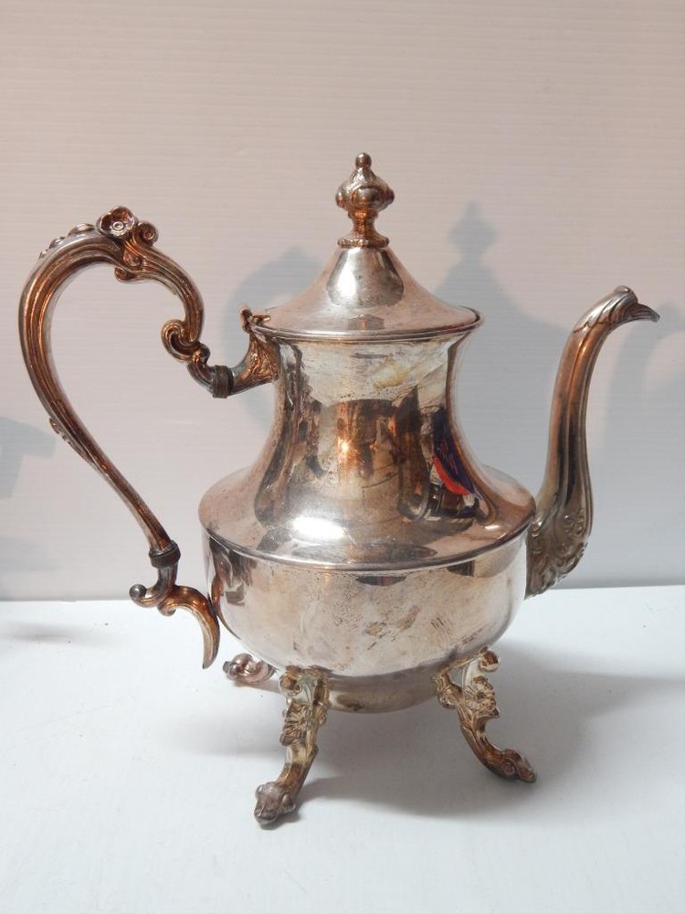 ANTIQUE HALLMARKED SILVER OVER COPPER TEA / COFFEE / COCOA VICTORIAN DSGN POT