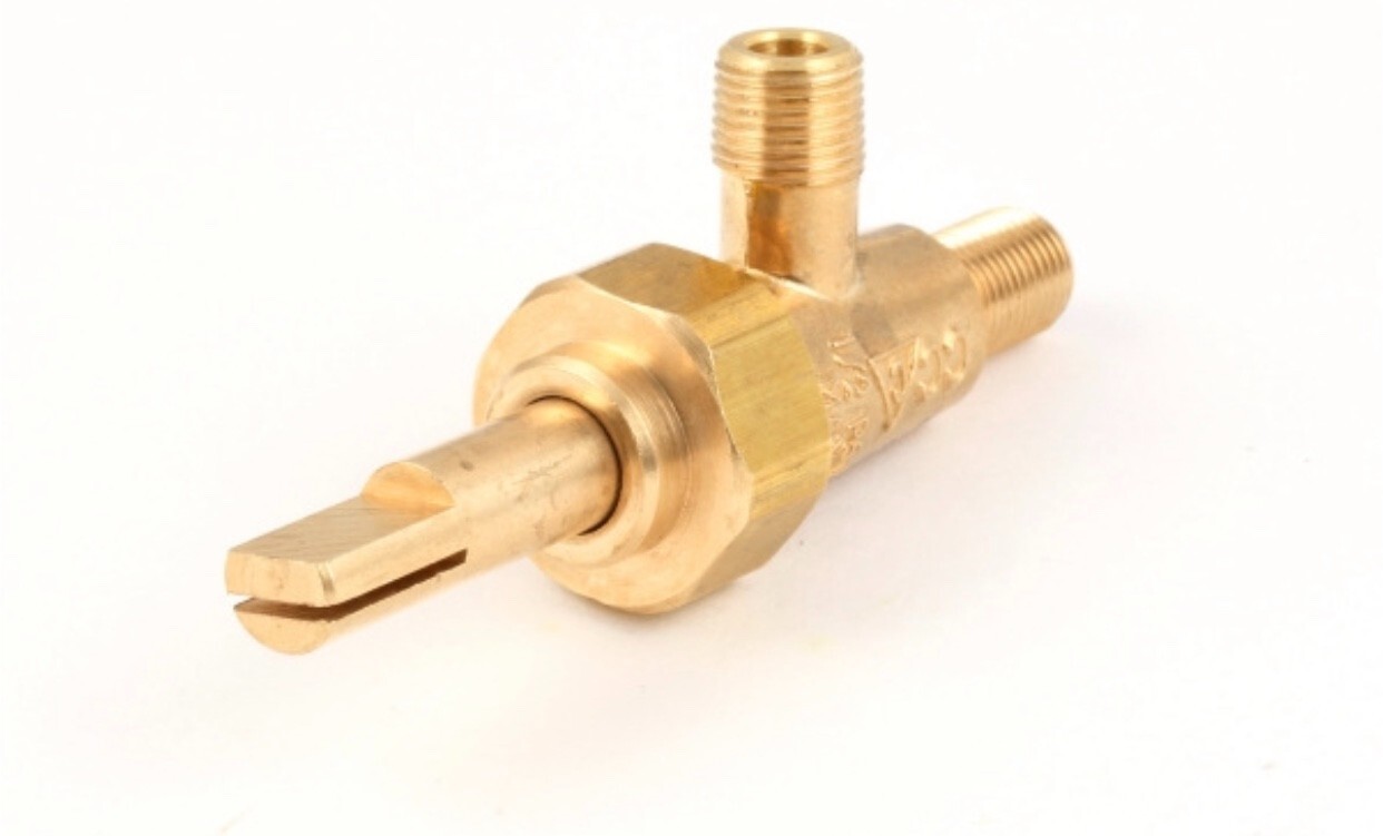 American Range Brass Burner Valve 1/8" MPT Gas IN/OUT - 521166