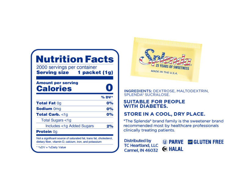 SPLENDA Zero Calorie Sweetener, 2000 Count Packets