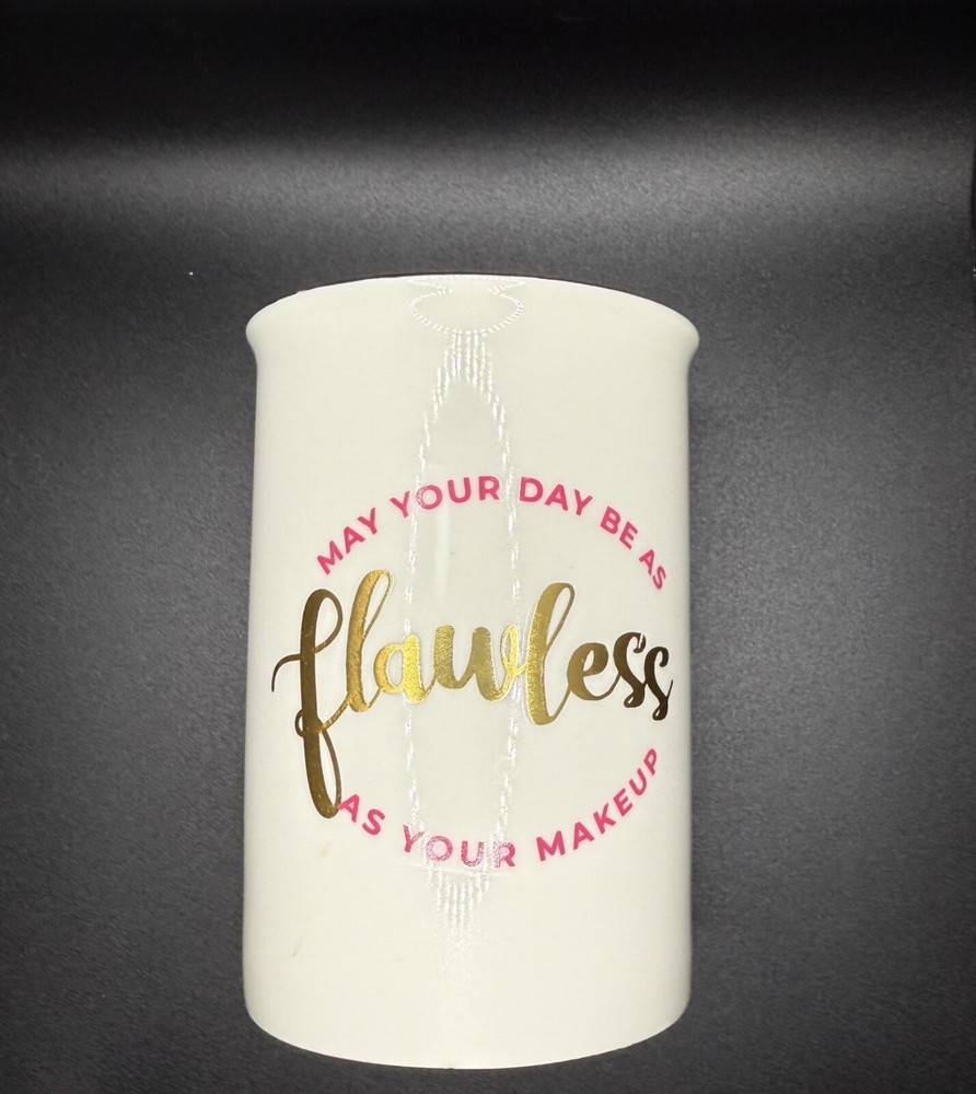 CERAMIC MAKEUP BRUSH HOLDER STORAGE COSMETICS CUP "Flawless" - NEW