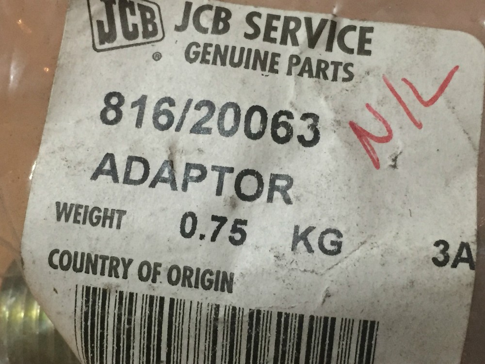 JCB Part Genuine Adapter 816/20063