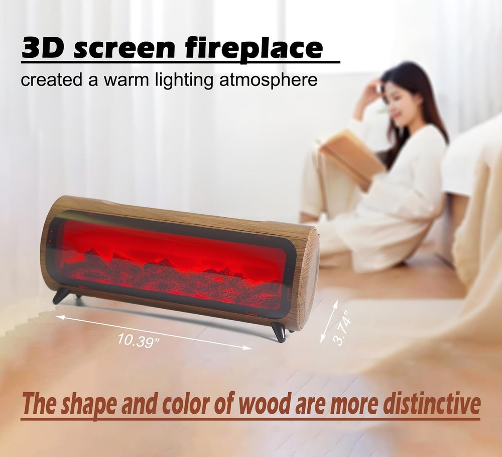 Flame Fireplace Aroma Diffuser-Aromatherapy Essential Oil Diffusion-7 Flame C...
