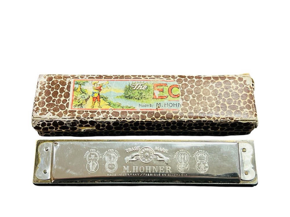Vintage M. HOHNER echo harmonica C Key Germany W/original case
