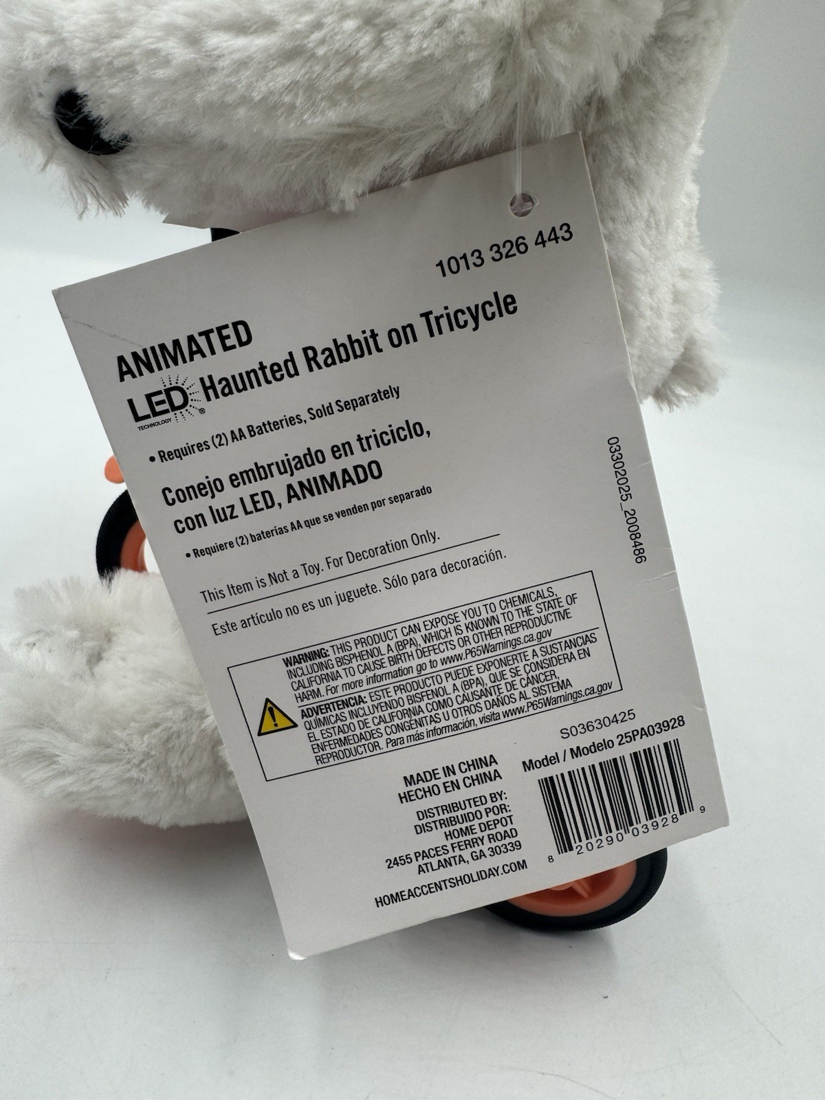 NEW - Animated LED Haunted Talking Spooky Rabbit On Tricycle New With Tags