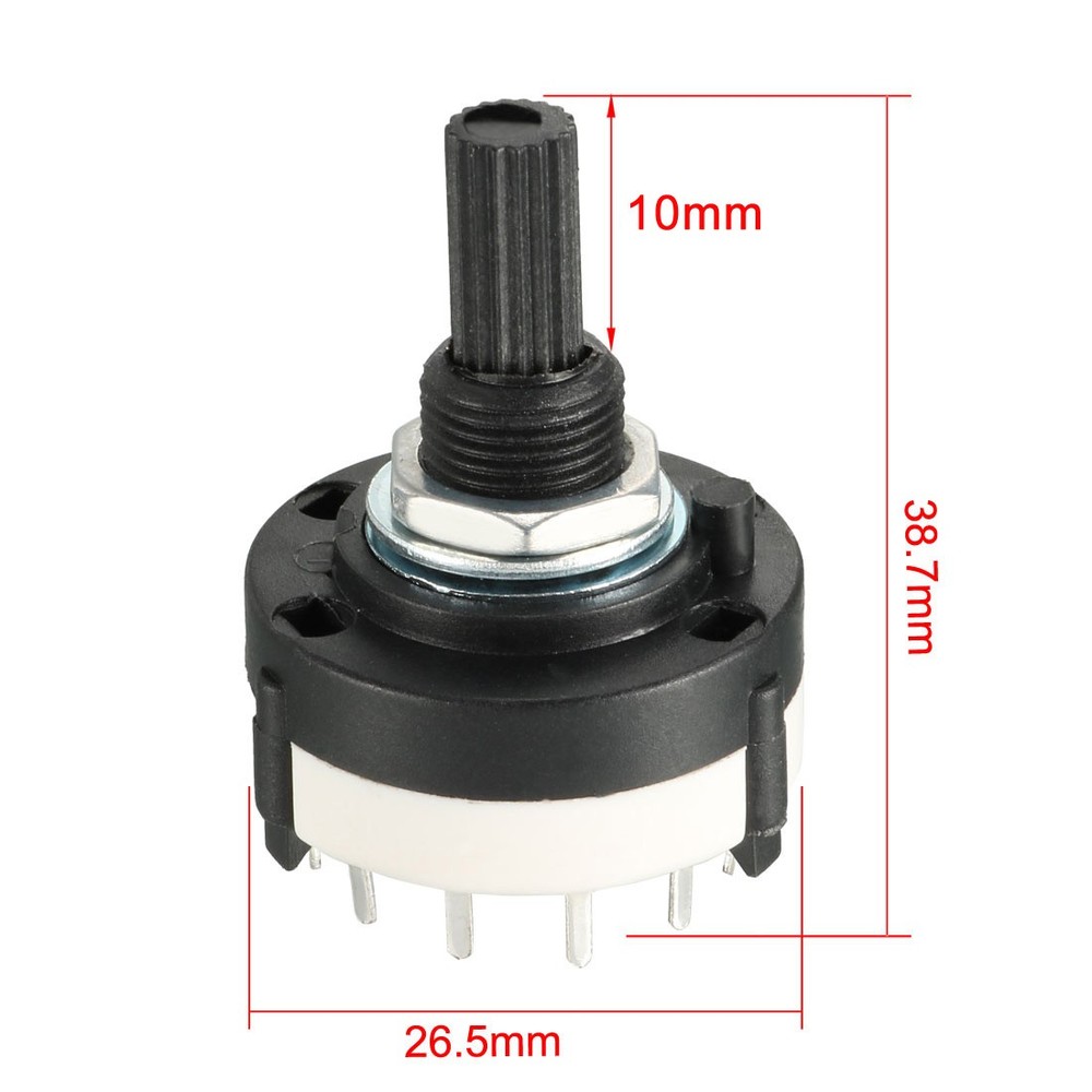 14Pin 2P6T 2Pole 6Position Single Deck Band Channel Rotary Switch Selector