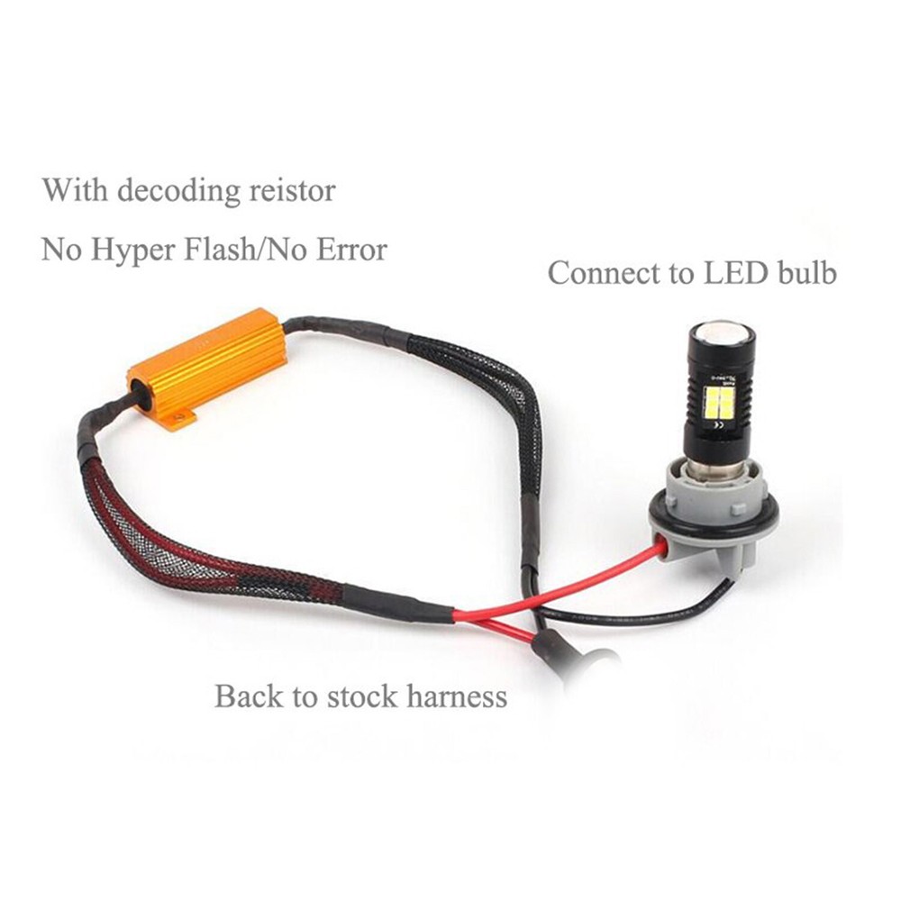 LED Resistor Kit 3157 Relay Harness Adapter Anti Flicker Error Decoder Canceller