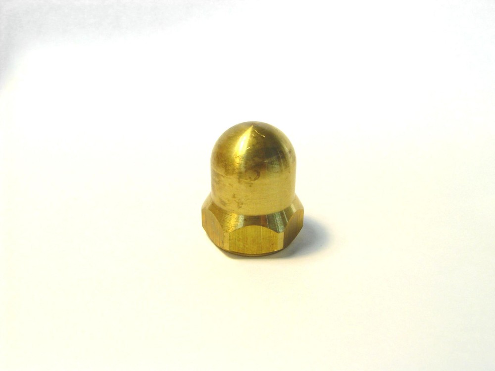 1/4x28 thread - 3/4" hex Brass engine spinner nut from MECOA K&B #924-303