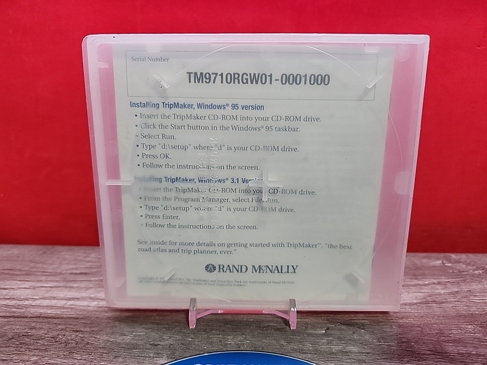 RAND McNALLY Trip Maker 1997 Edition CD-ROM w/ Manual