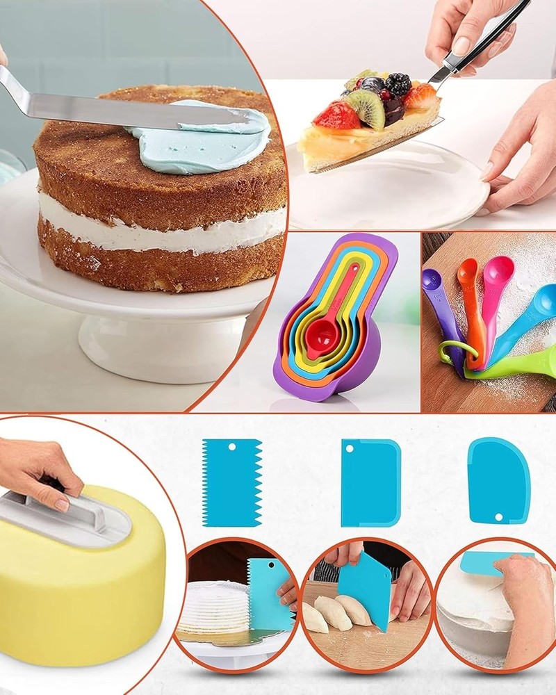 700PCs Cake Decorating Kit W/ Baking Supplies Cake Turntable Decorating