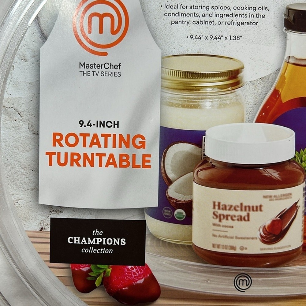 MasterChef Round Plastic Clear Turntable Food Storage Container for Kitchen