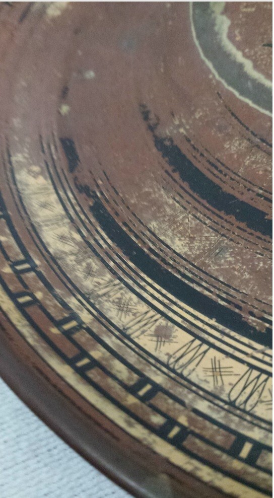 Vintage Copper Plate 9-1/4" Heron Bird Decorative Design Elements Distressed