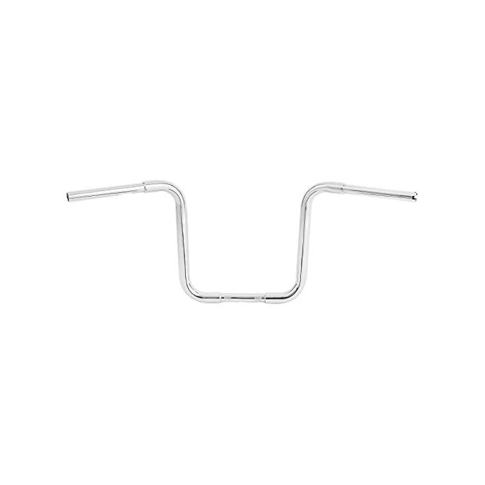 Chrome Motorcycle Handlebar, 14" Rise, Comfortable Grip, Fits Most Models