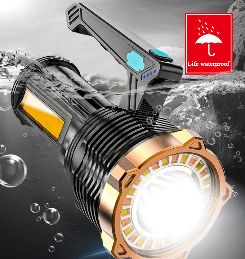 LED Flashlight Super Bright Spotlight Searchlight Rechargeable Handheld Torch