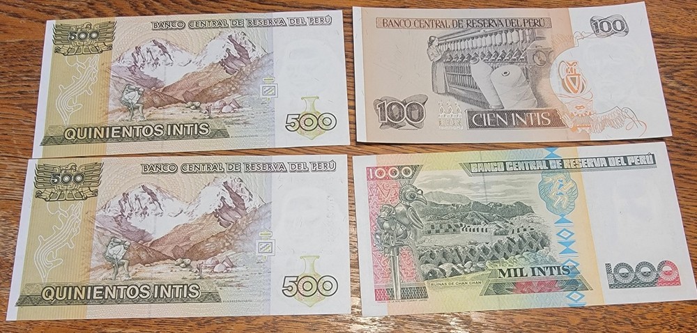 4 WORLD BANK NOTES, PERU T-BAG