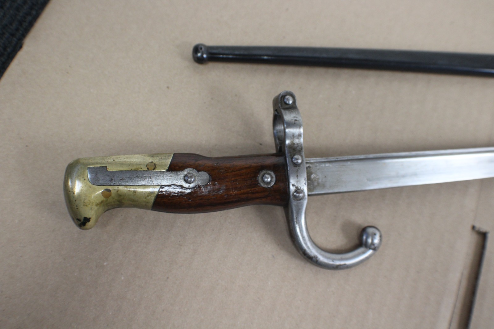 M1874 France GRAS Sword Type Bayonet W/Original Metal Scabbard