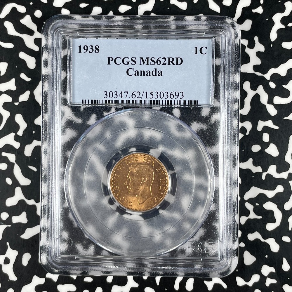 1938 Canada Small Cent PCGS MS62RD Lot#G2153 Nice UNC!
