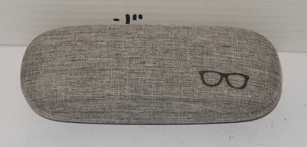 Gray Fabric Hard Shell Sunglass Eyeglass Case with Glasses Logo