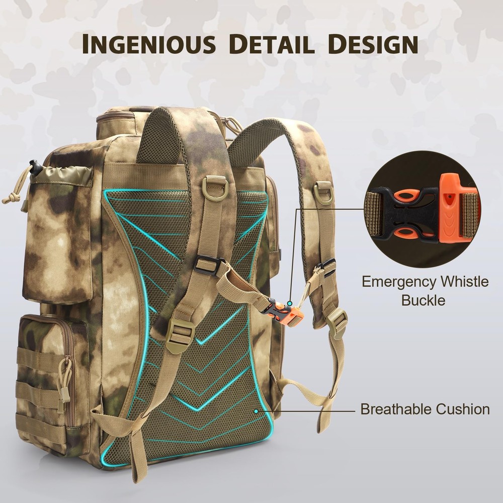 Fishing Backpack Tackle Backpack with Rod Holders for 4 Boxes Box Not Included