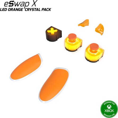 Thrustmaster - eSwap X Pack LED Crystal Orange Compatible with PC, Xbox One, Xbo