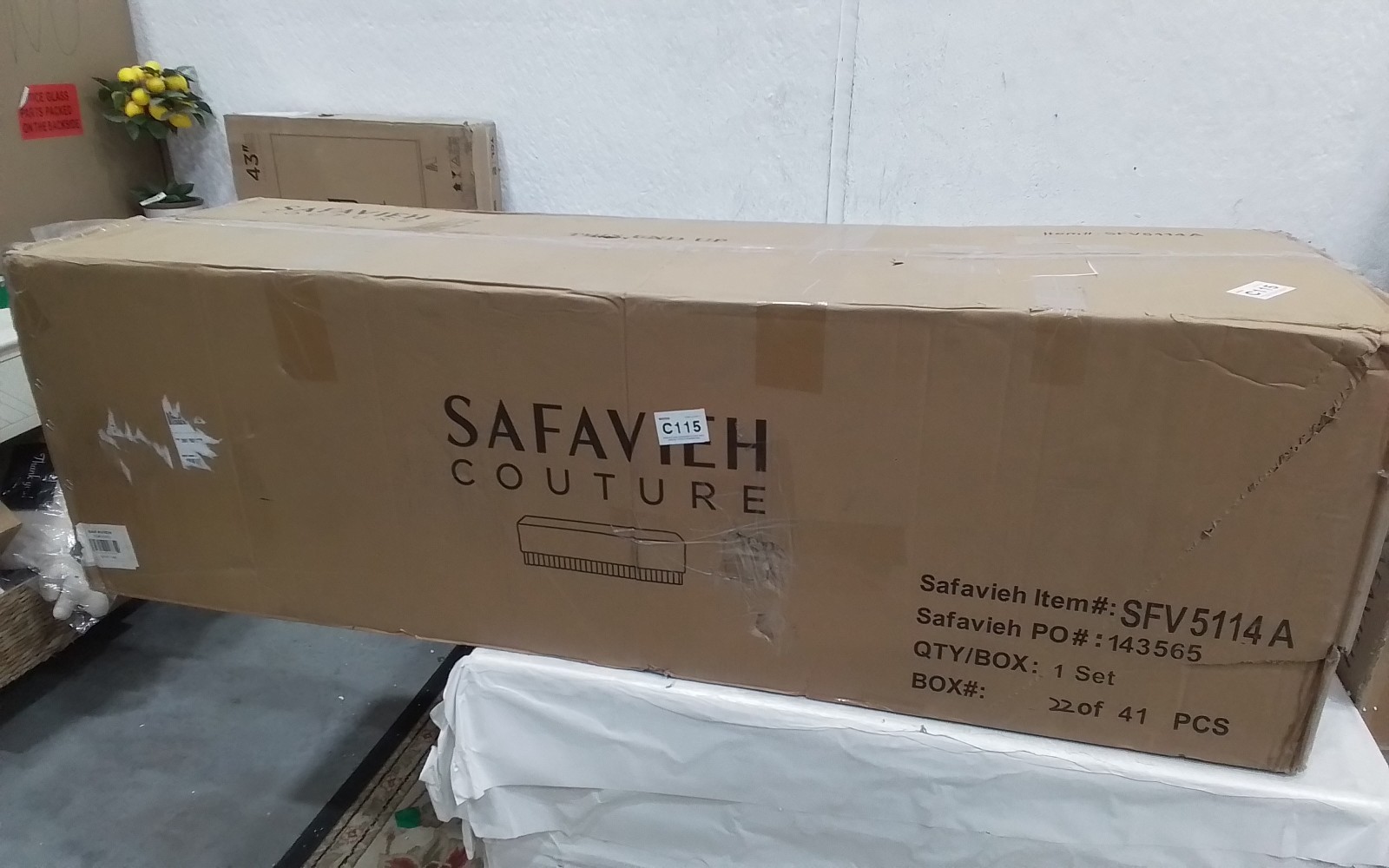 Safavieh TYLIE BOUCLE & WOOD BENCH, Reduced Price 2172770845 SFV5114A
