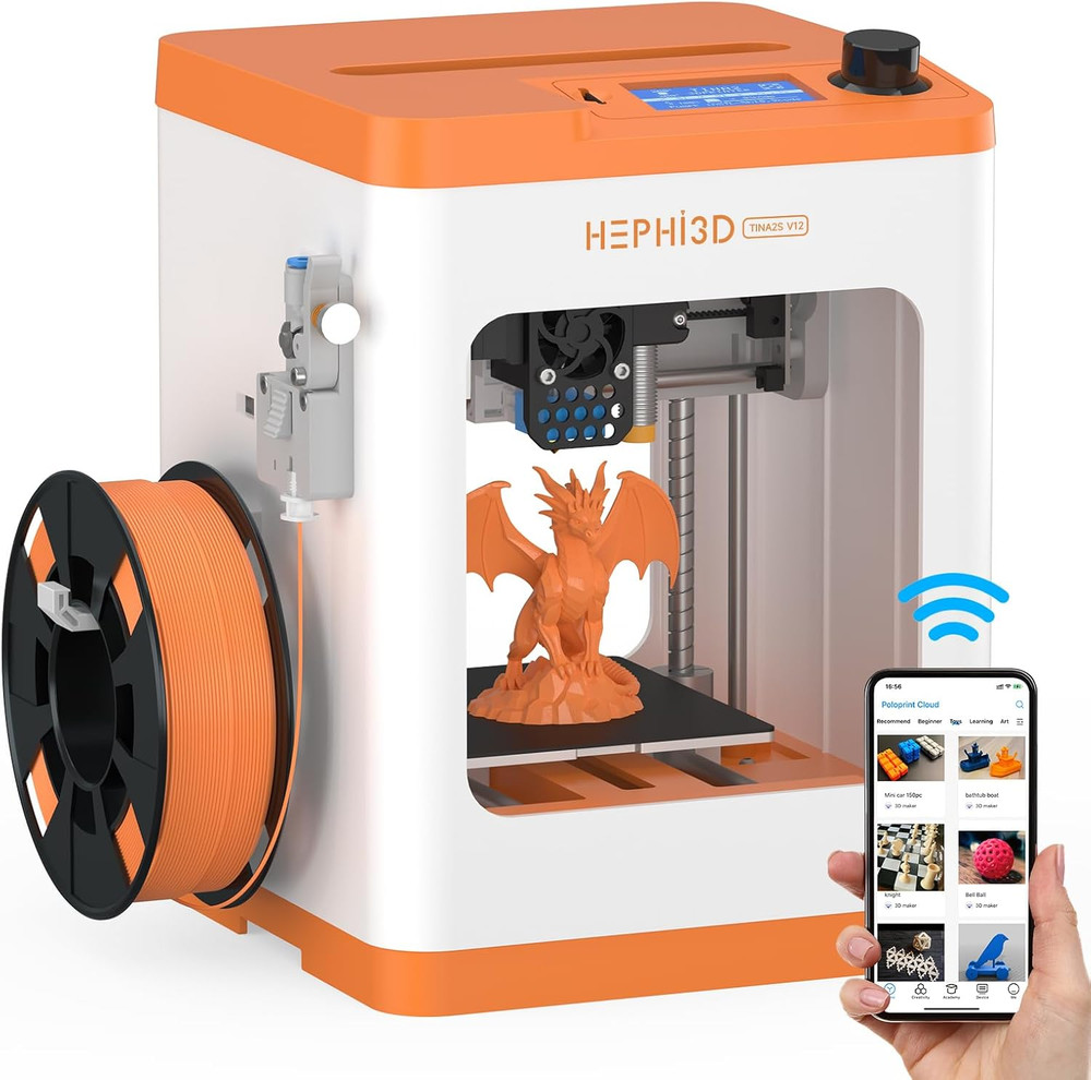 TINA2S 3D Printer, 3D Printers for Beginners, Wifi Cloud Printing Mini 3D Print