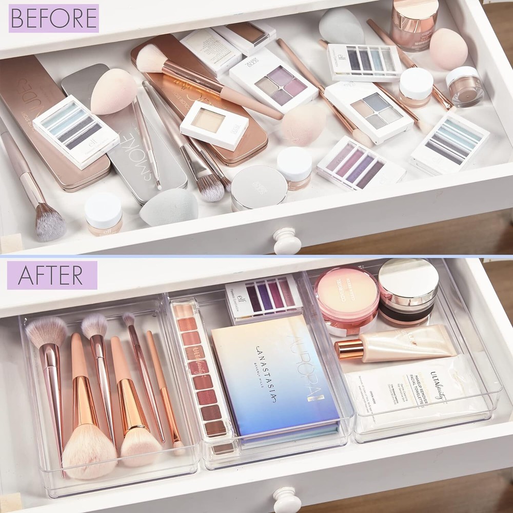 STORi SimpleSort 3-Piece Stackable Clear Drawer Organizer Set | 9x6x2",