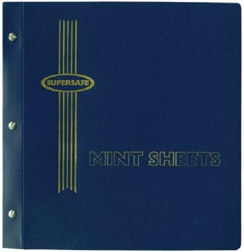 Supersafe Blue Hard Cover Mint Sheet File 11-3/8 " x 11-7/8" Holds 32 Sheets