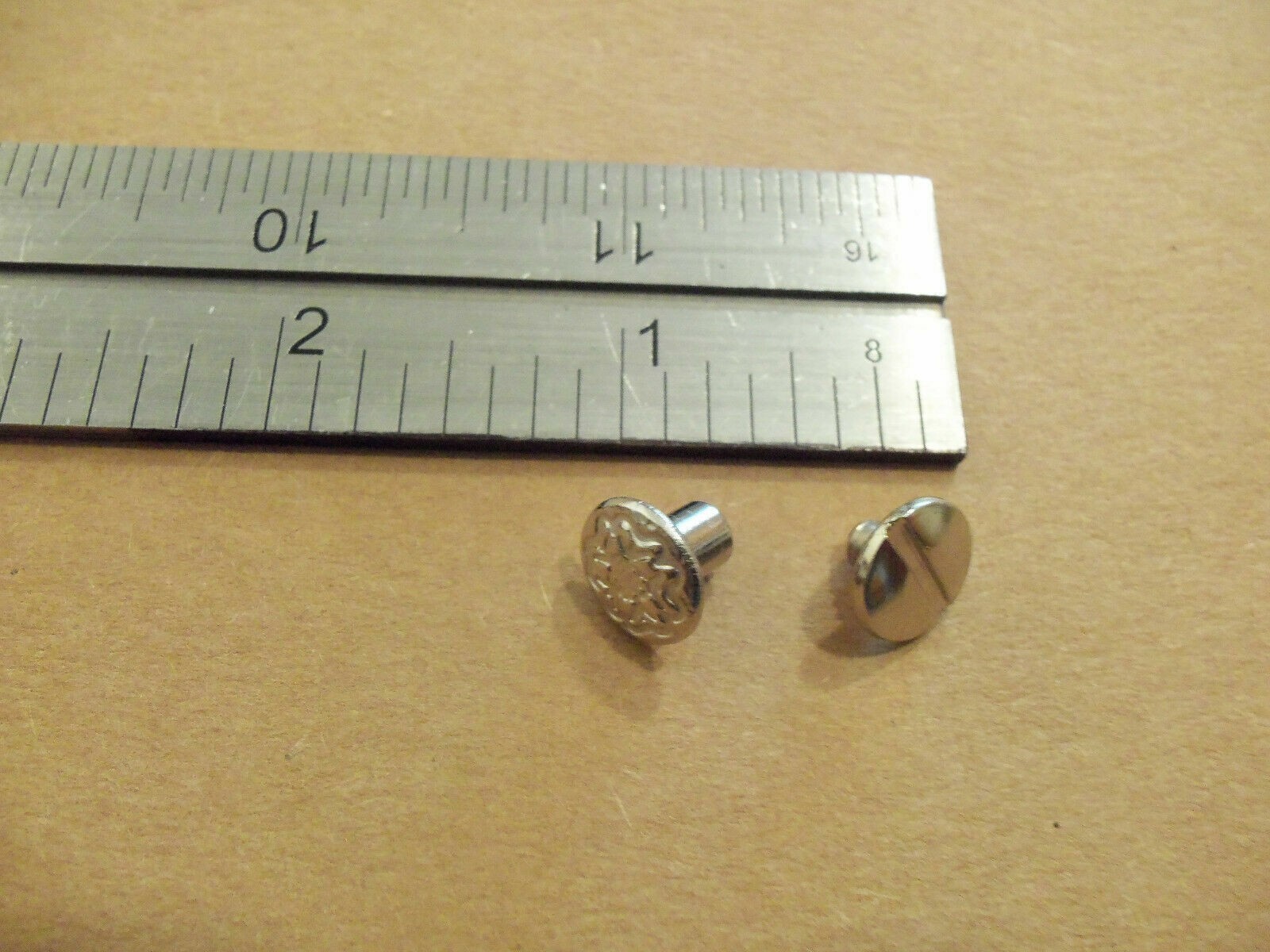 Floral Head Chicago Screws Nickel Plated 1/4" Post, 1/4" Screw (25 pack)