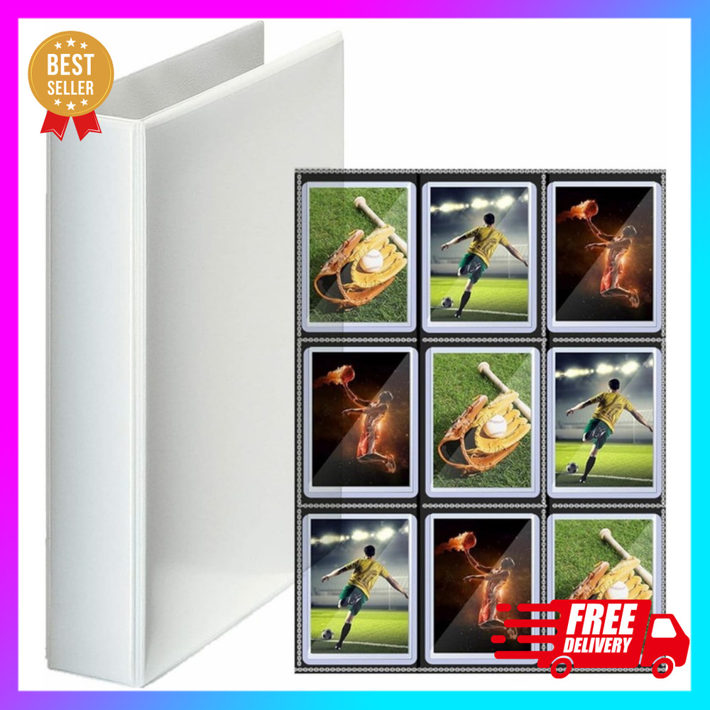 180 Capacity 9-Pocket Toploader Binder for 3"X4" Cards | Holds Hard Toploaders *