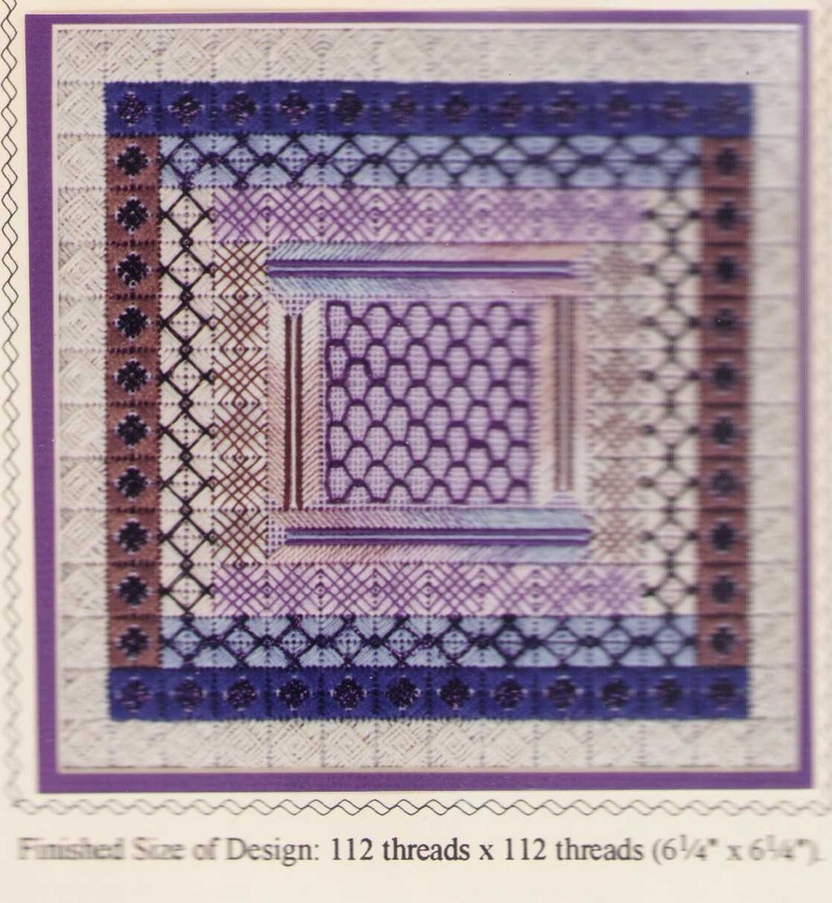 Needlepoint Chart Quilt Work Rainbow Gallery w/ Threads & 18 mesh Ruth Dilts VTG