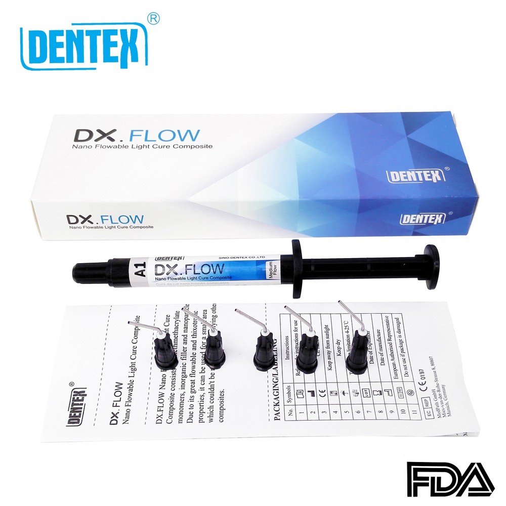 DX.FLOW Dental Flowable Light Cure Composite Resin Medium Flow DENTEX