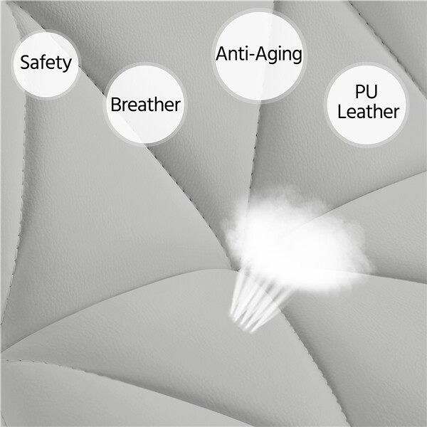 2pcs Adjustable Kitchen Counter Stools Modern PU Leather Swivel Bar Stool