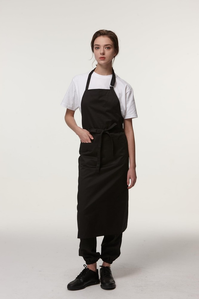 Unisex cooking apron kitchen apron with pockets 433-3(Black