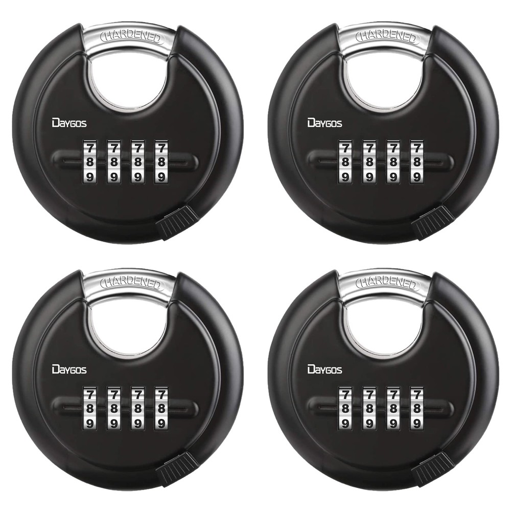 Combination Disc Padlocks for Outdoor - Heavy Duty 4 Digit Code Lock, Combo L...