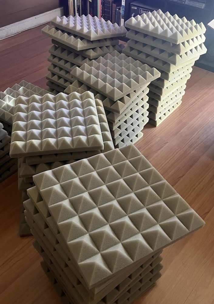 44 Pack Pyramid Foam Panels Sound Proofing Studio Acoustics & Stickers