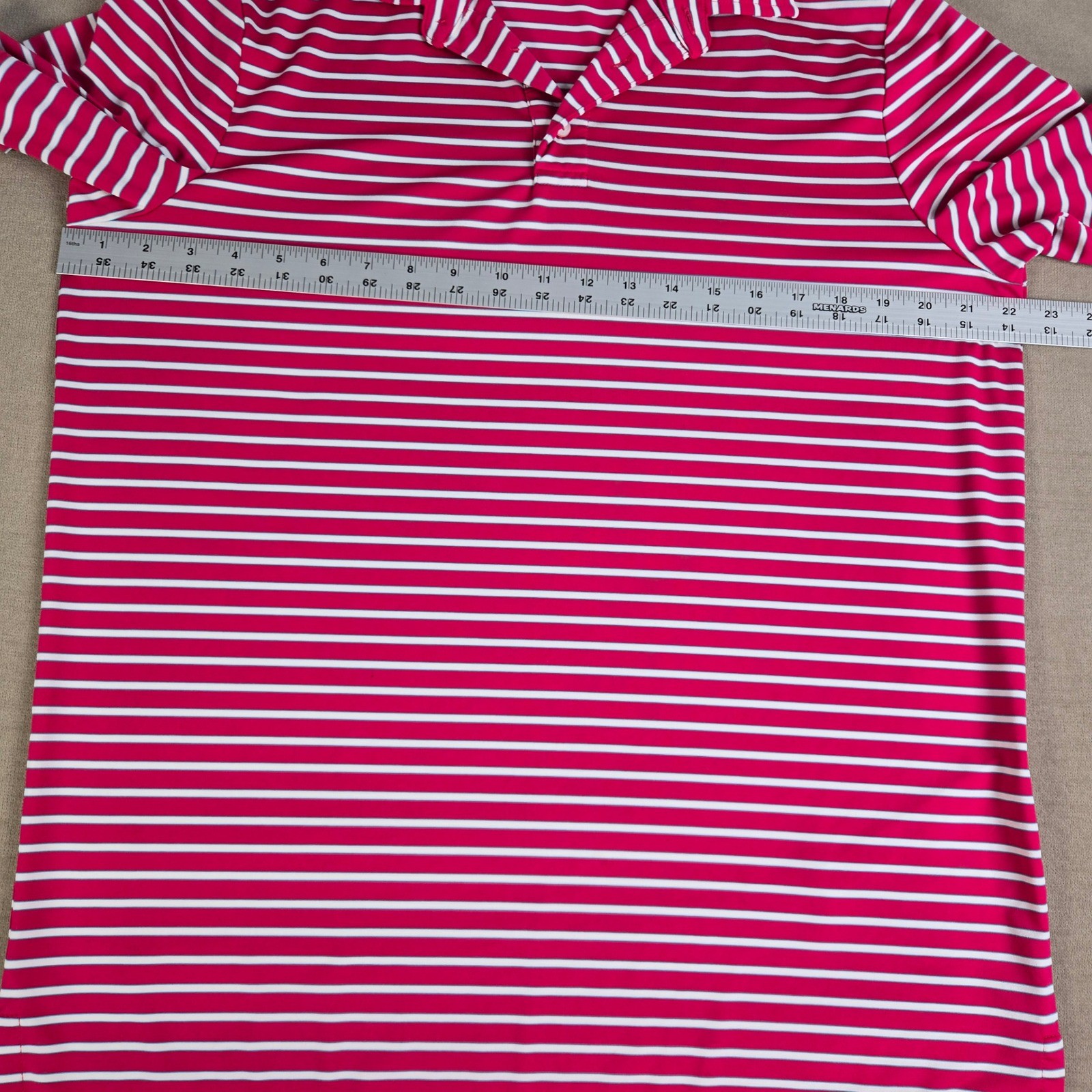 RLX Ralph Lauren Men's Golf Polo Shirt Pink White Stripe M
