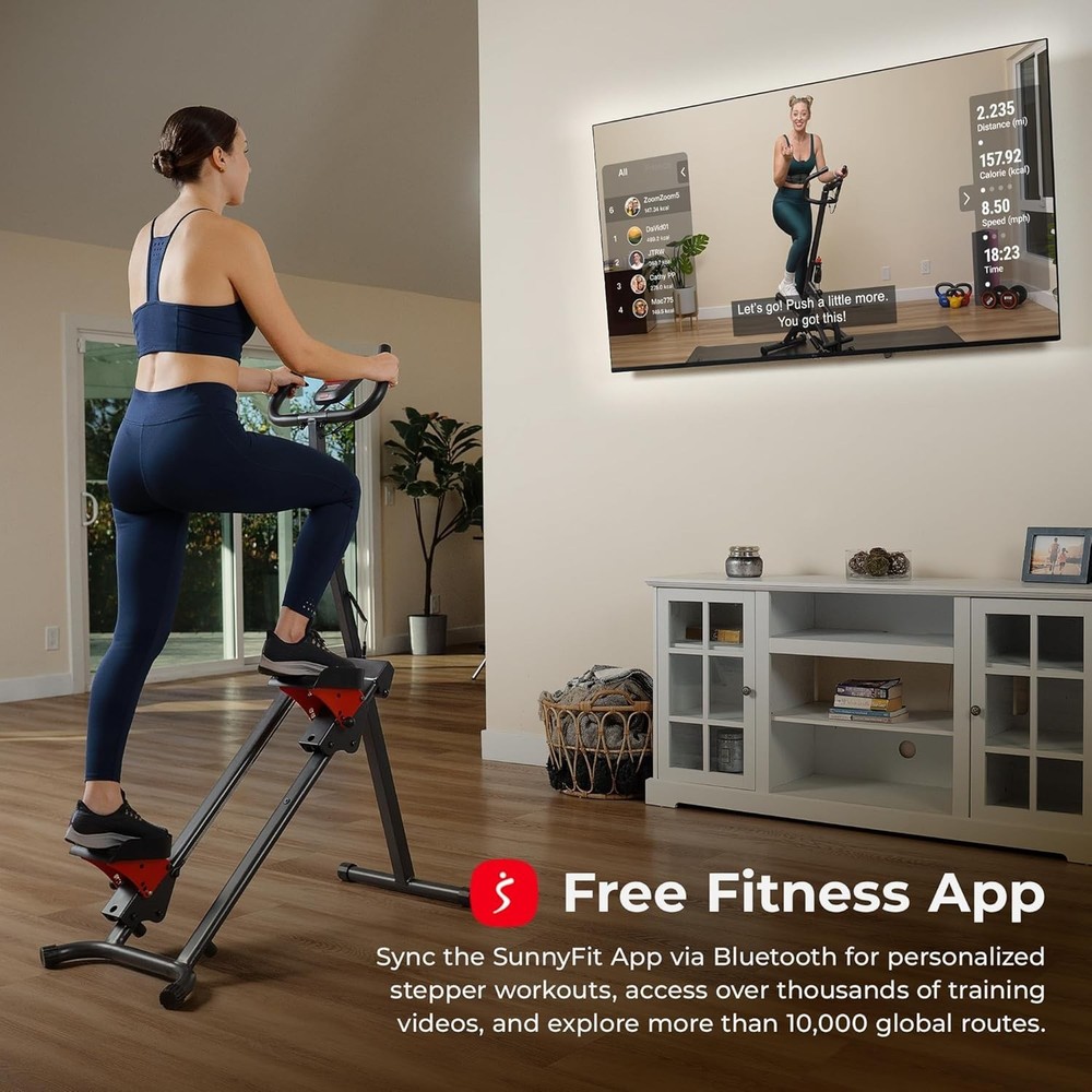 Stair Stepper w/Handlebar, Extended Step Range Climber Machine for Legs, Core...