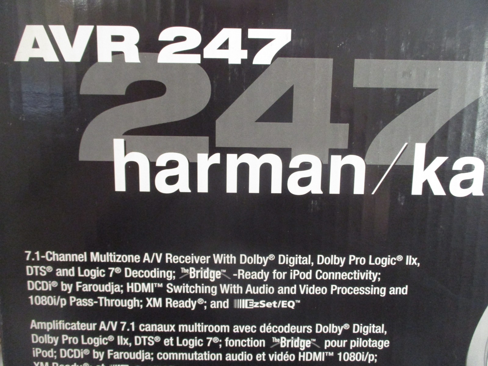 Harman Kardon AVR 247 7.1 Channel HDMI Home Theater Receiver; No Remote