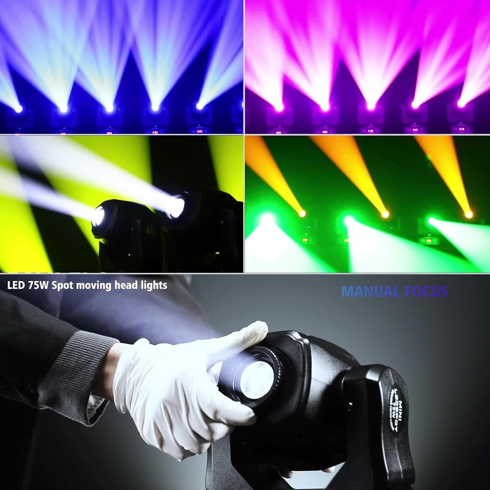 75W Moving Head Lights 2 Pack DMX Stage Lighting