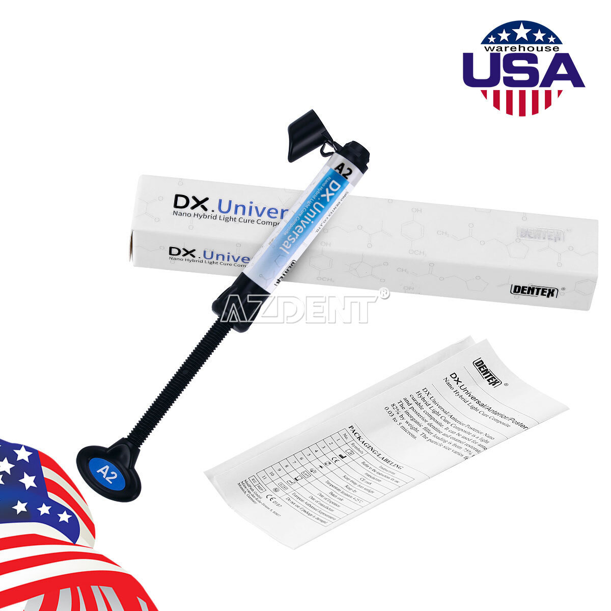 Dental Universal Light Cure Composite Resin A2 /Etching Gel/Bonding Adhesive Kit